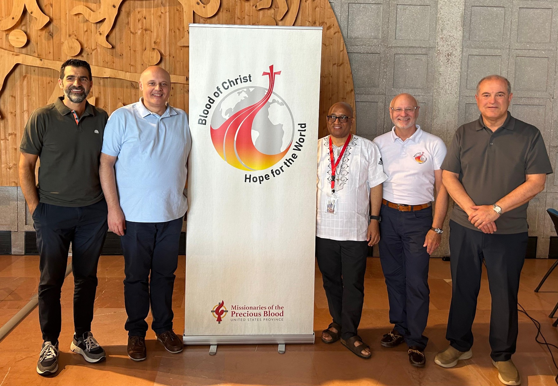 New CPPS General Council – from left to right: Fr. Luigi De Fazio, Fr. Emanuele Lupi, Fr. Chesco Msaga, Fr. Benjamin Berinti, Fr. Antonio Baus.