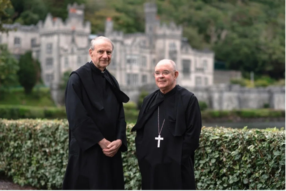 Outgoing EBC Abbot President, Abbot Christopher Jamison OSB and incoming Abbot President, Dom Robert IGO OSB at the 100th General Chapter at Kylemore Abbey